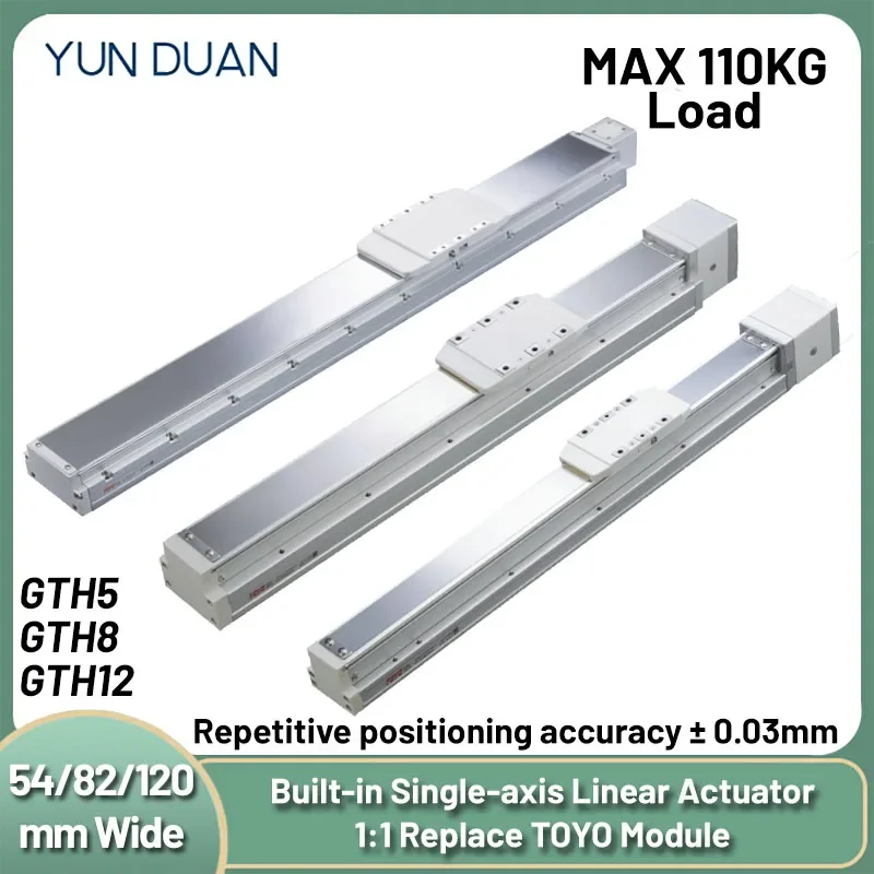 50kg Load Built-in Linear Motion Stage GTH8 Embedded Single-axis Linear Actuator Fully Enclosed Sliding Table Replace TOYO