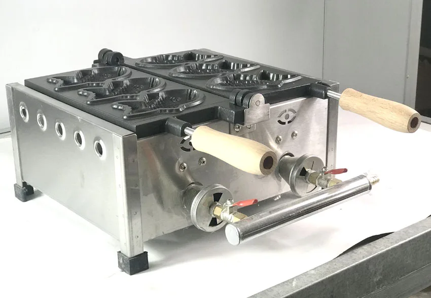 شواية وافل تاياكي من الفولاذ المقاوم للصدأ من نوع الغاز/آلة وافل كعكة السمك/صانع تاياكي