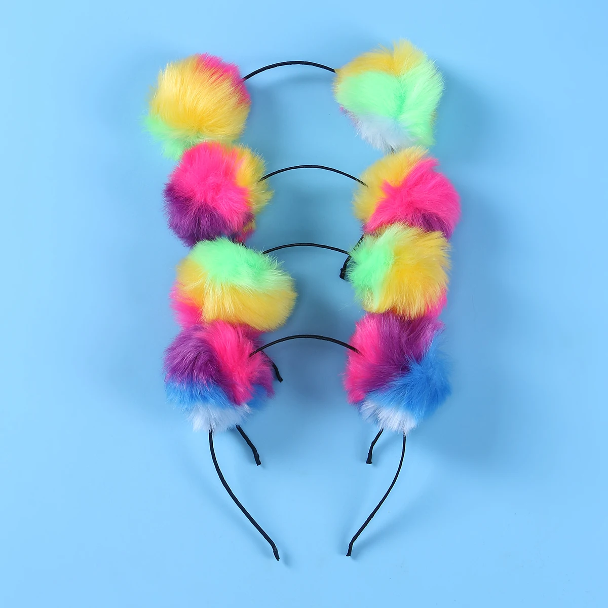 

4pcs Ball Hair Clasp Decor Headband For Party Performance Colorful Fashionable Accessory Hairband For Women