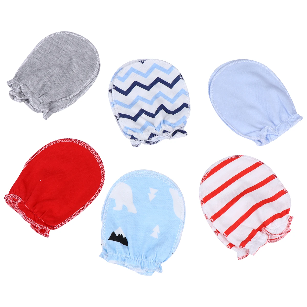 

2 set Infant Anti-Scratch Gloves Cotton Baby Newborn Mittens Soft Lightweight Portable Face Scratch Prevention For Boys Girls