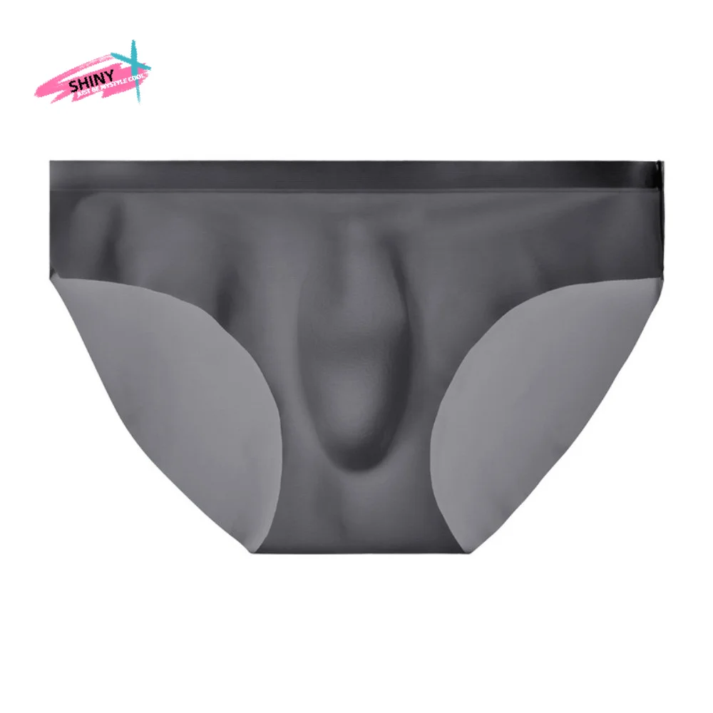 

Summer Thin Ice Silk Briefs Men Underpants Breathable Thin Ice Silk Panties Simple Quick Dry Seamless Underwear Men Men