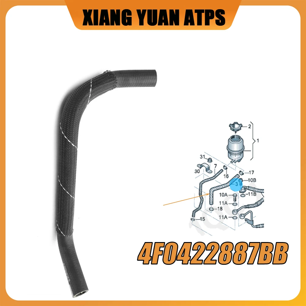 

4F0422887BB 4F0422887S 4F0422887N 4F0422887K Power Steering Return Oil Hose to Oil Container For Audi A6 C6 S6 2005-2011