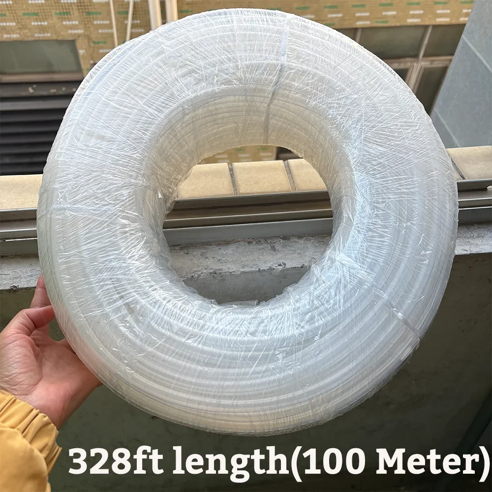 328 Feet Silicone Hose 4/6/8mm Transparent Food Grade Flexible High-temp Tube Pipe for Home Brewing Aquarium Soft Tubing 100M/5M