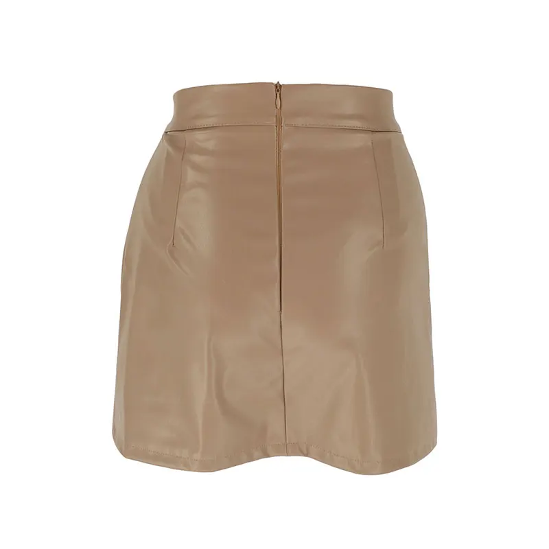 กระโปรงสตรีใหม่ฤดูร้อน PU เซ็กซี่แฟชั่นไม่สมมาตร Casual Slim High เอวกระโปรง Streetwear Elegant Party Clubwear