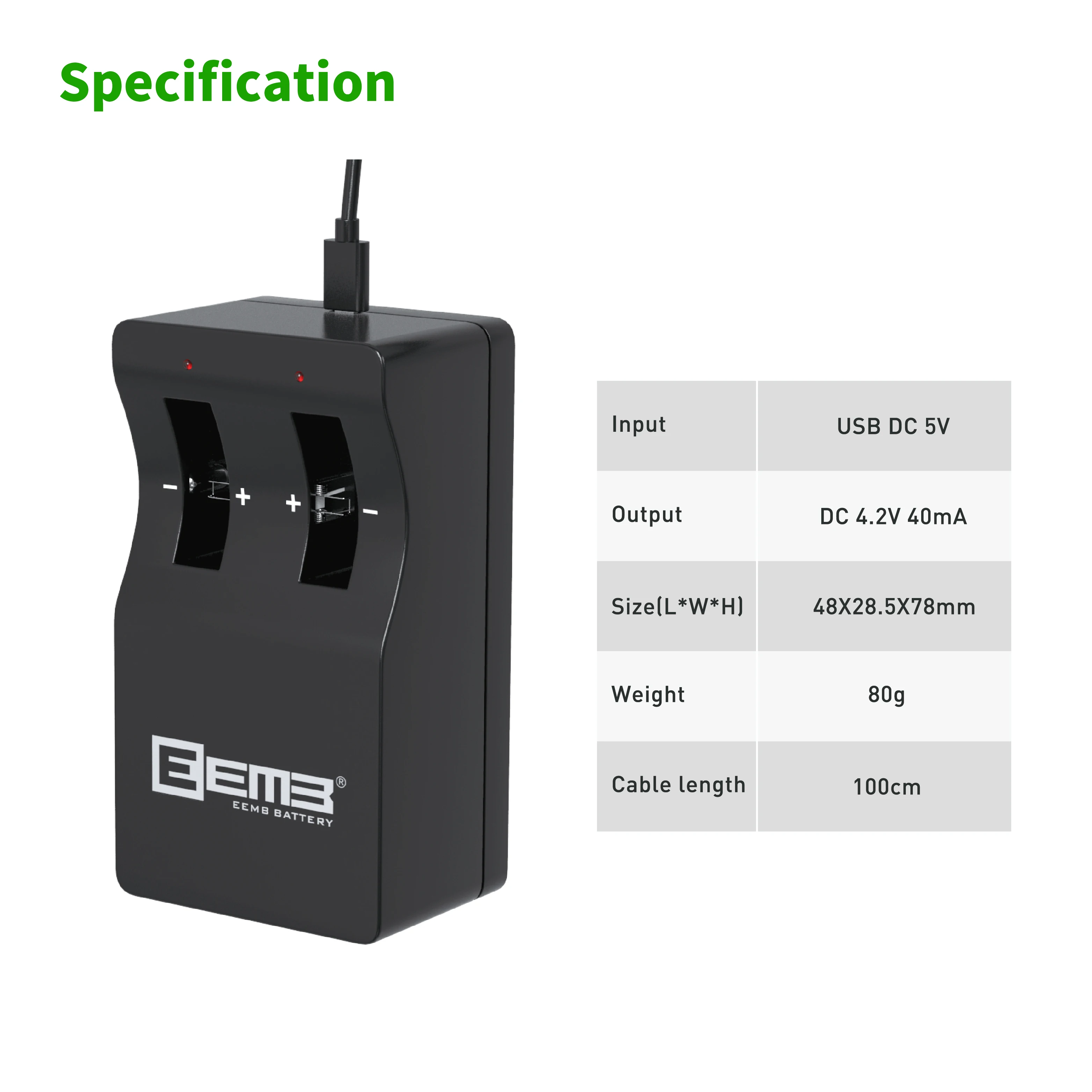 EEMB Charger for LIR2032 Rechargeable Battery 2032 LIR2025 LIR2450 lir2050 lir2430 3.7V Button Lithium Battery