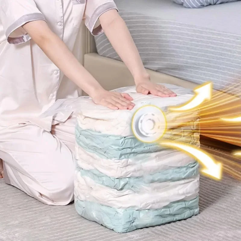 1-5 قطعة أكياس تخزين فراغ مكعب أكياس تخزين بلاستيكية كبيرة لتخزين الملابس بطانيات لحاف ضغط حقيبة فارغة حقيبة التعبئة #4