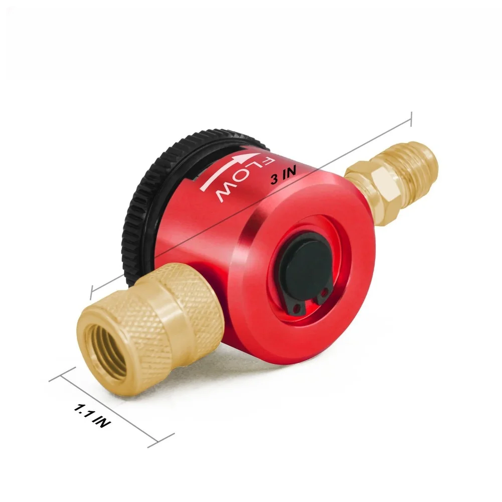 Nitrogen Purge Tool HVAC Purge Nitrogen Flow Regulator Red 1/4-Inch Male Flare Outlet Connection Welding Control Valve