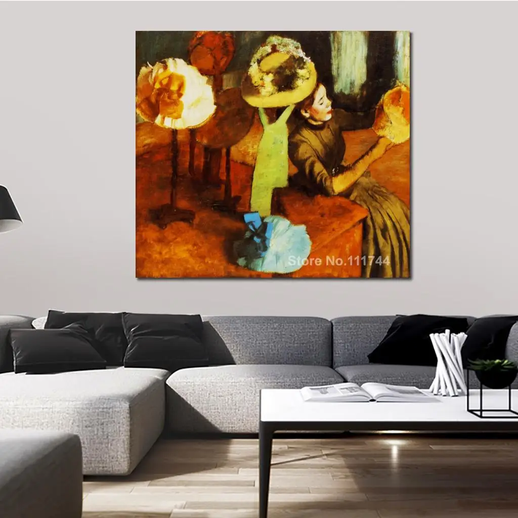 

Famous Figure Canvas Artwork The Millinery Shop Edgar Degas Paintings Hand Painted Art for Office Decor High Quality