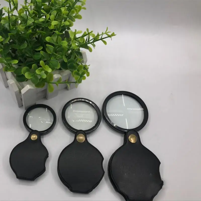 10X Folding Magnifier Portable Handheld Magnifying Glass Lens Mini Pocket Jewelry Reading Loupe Glasses for Elderly 50/60/70mm