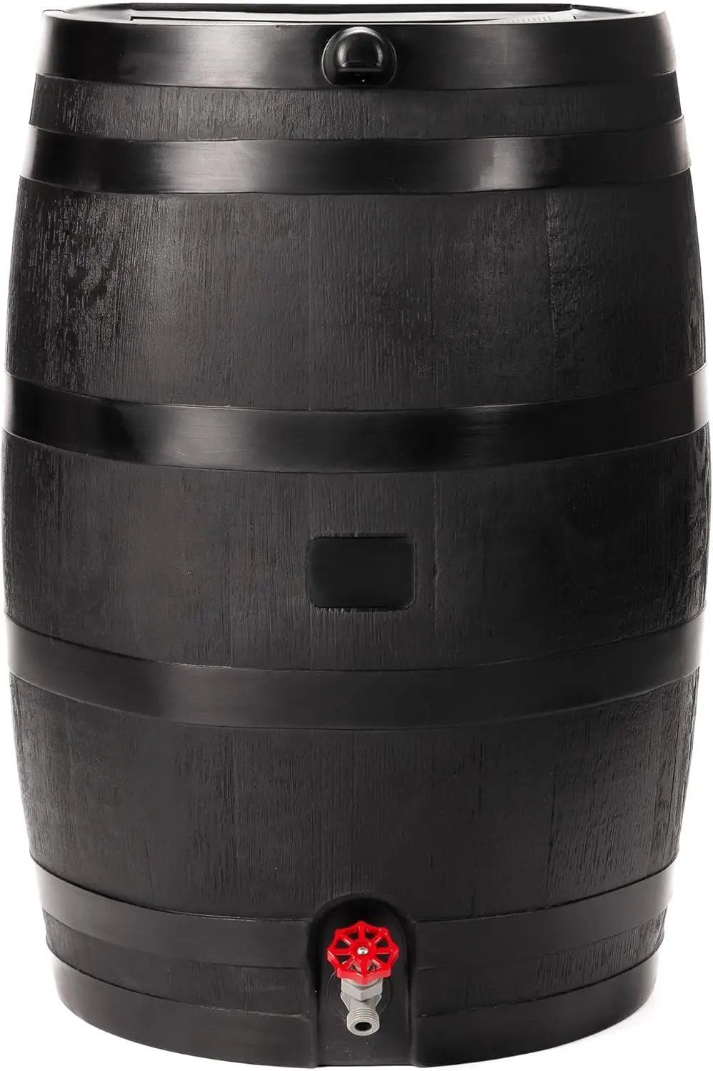 Home Accents 50-Gallon ECO Rain Barrel Made with 100% Recycled Plastic, Flat Back Rain Water Collection Barrel, Black