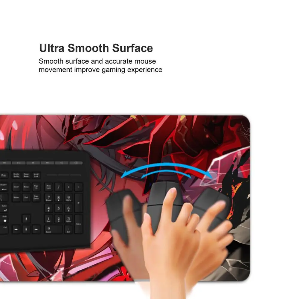 الكثير من الصور الجميلة Genshin Impact Arlecchino Mousepad الكمبيوتر المحمول لوحة ماوس الألعاب كبيرة الحجم حصيرة مكتبية لوحة المفاتيح سجادة ناعمة