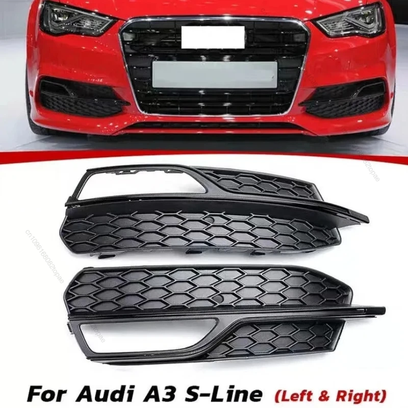 

8V3807681 Car Front Bumper Fog Light Grille NEYCOMB HEX Honeycomb Mesh Lamp Cover For Audi A3 S3 RS S-Line 2013-2016 8V3807682