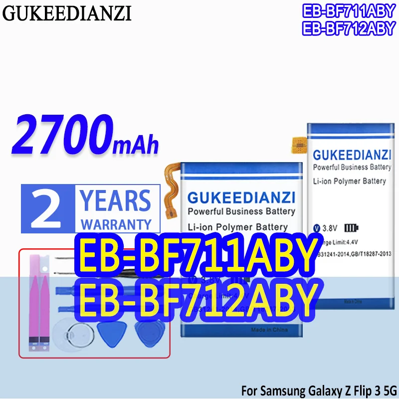 High Capacity GUKEEDIANZI Battery EB-BF711ABY EB-BF712ABY 1300mAh/2700mAh For Samsung Galaxy Z Flip3 flip 3 5G F7110 SM-F711B