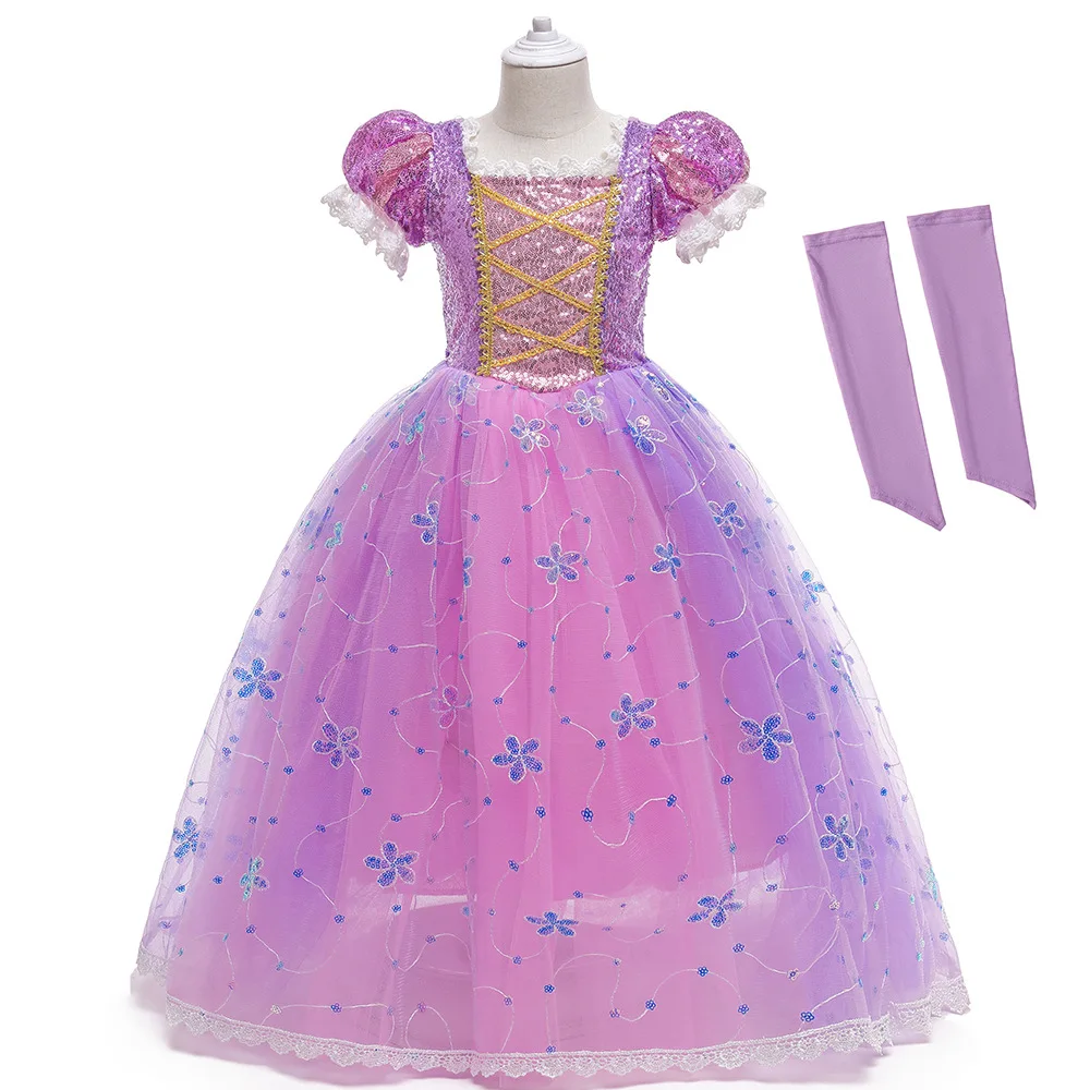 Girls Party Dresses 100cm-150cm Children Cosplay Dress Birthday Wedding Princess Long Skirt Baby Costume