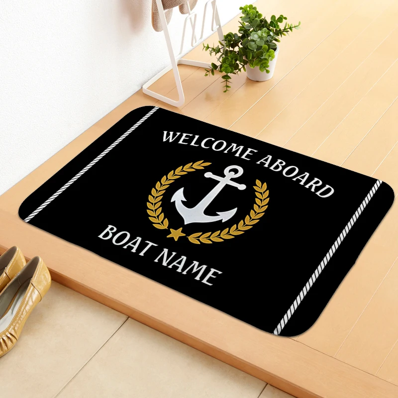 

Foot Mat Boat Name Washable Non-slip Kitchen Sleeping Room Rug Bathmat Entrance Door Doormat Bedroom Floor Carpet Anti Slip Home