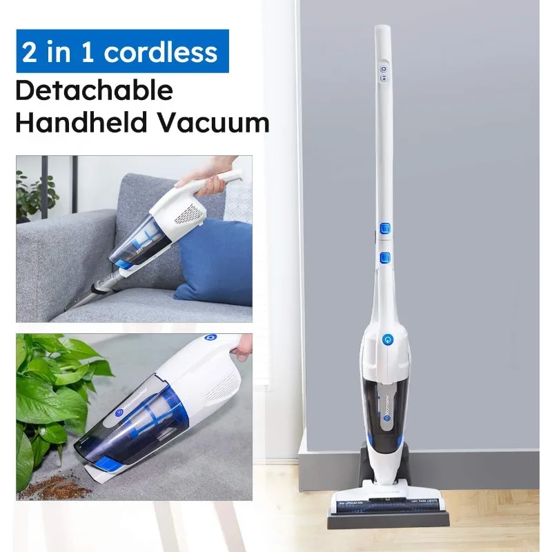 Vacmaster-aspiradora de mano y Palo VSDCordless 2 en 1, batería recargable de iones de litio, potente y ligero para suelo de madera dura