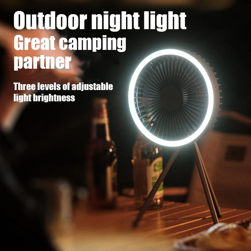 NEW Xiaomi Camping Electric Fan Rechargeable Desktop Portable Circulator Wireless Ceiling Fan LED Light Large Battery Capacity