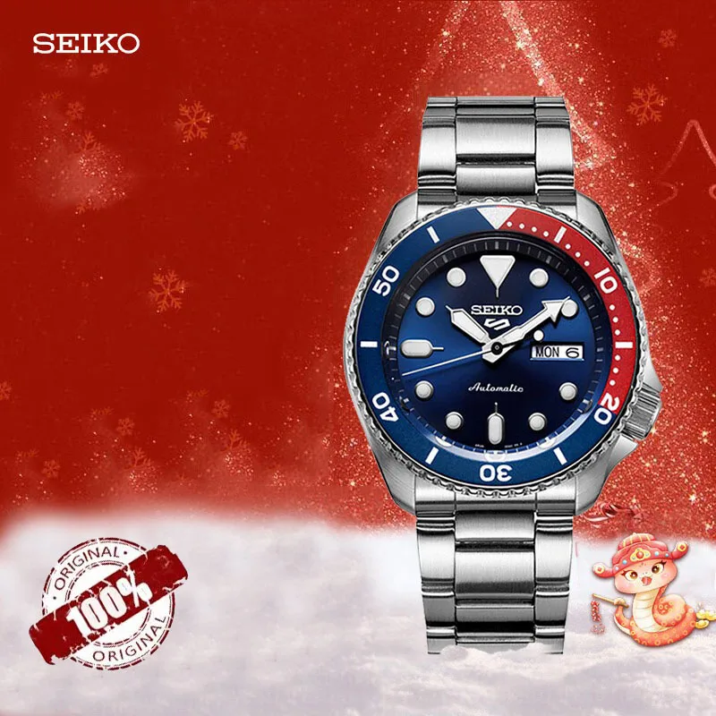 Original Seiko 5 Sports Men's SRPD53K Watches Series Watch Waterproof Steel Band Round Rotatable Quartz Wristwatches