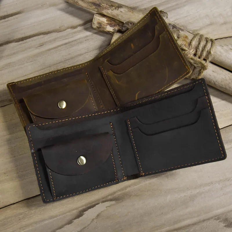 

Simple Design Leather Short Wallet for Men Male Real Cowskin Card Purse Mini Men's Slim Purse Men Wallet Thin Porte Monnaie 2023