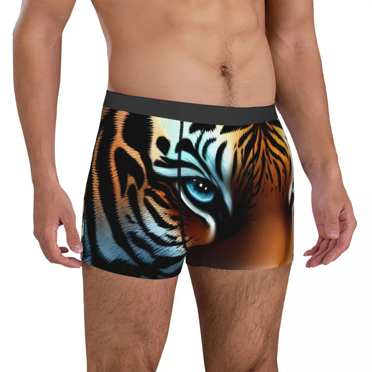 Caspian Tiger Underwear Big Cat Print Elastic Underpants Design Shorts Briefs Pouch Male Plus Size Boxer Shorts