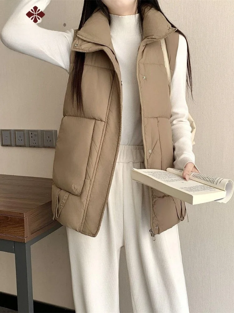 

Свободный женский жилет Jaet, корейское хлопковое пальто New Faion, обычное тонкое полиэстеровое пальто на молнии...