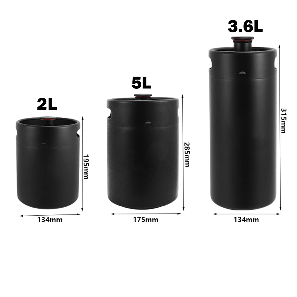 Mini Growler,304 Stainless Steel 2L/3.6L Mini Keg Beer Growler Portable Beer Bottle for Picnic/BBQ Home Brewing Beer Making Tool