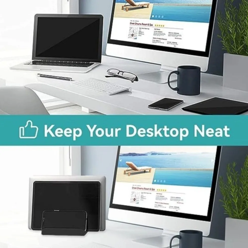 Storage Rack Universal Tablet Stand Adjustable Scalable Width Vertical Stand Plastic Portable Laptop Stand Computer Tablet