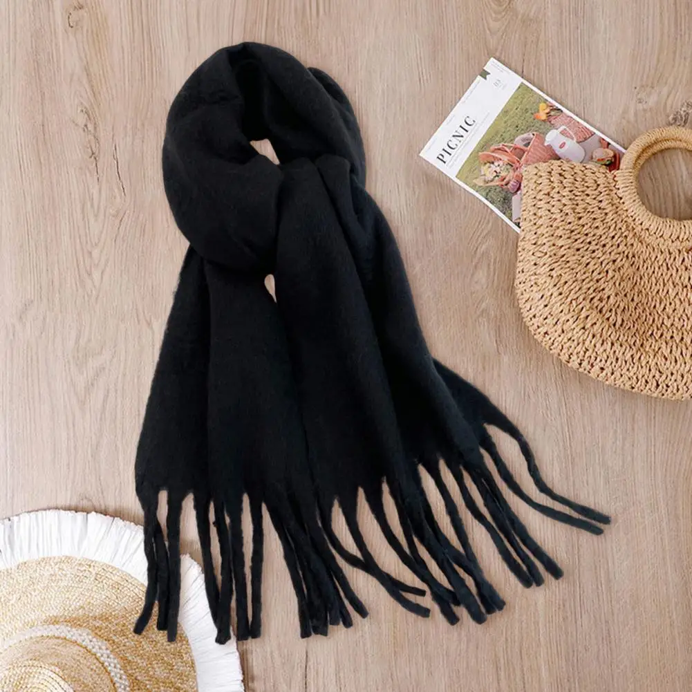 Elegant Shawl Women Shawl Elegant Women's Shawl Super Soft Winter Scarf with Tassel Thick Warm Breathable Outfit Accessory