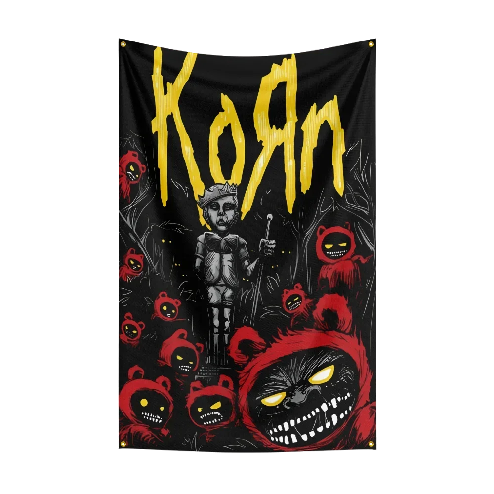 

3x5 футов Korns-Rock Band флаг полиэстер с цифровой печатью баннер для гаража настенное украшение для двери с латунными втулками