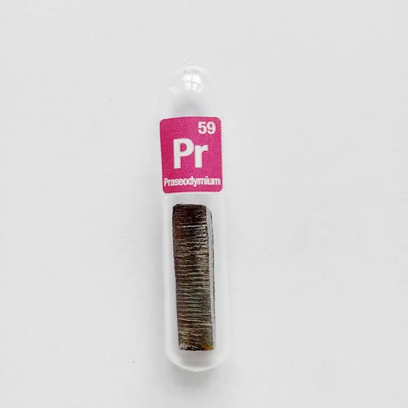Glass Tube Sealed Lab Created Metal Pr Element 59 Hand Craft DIY Spencimen Display Collection