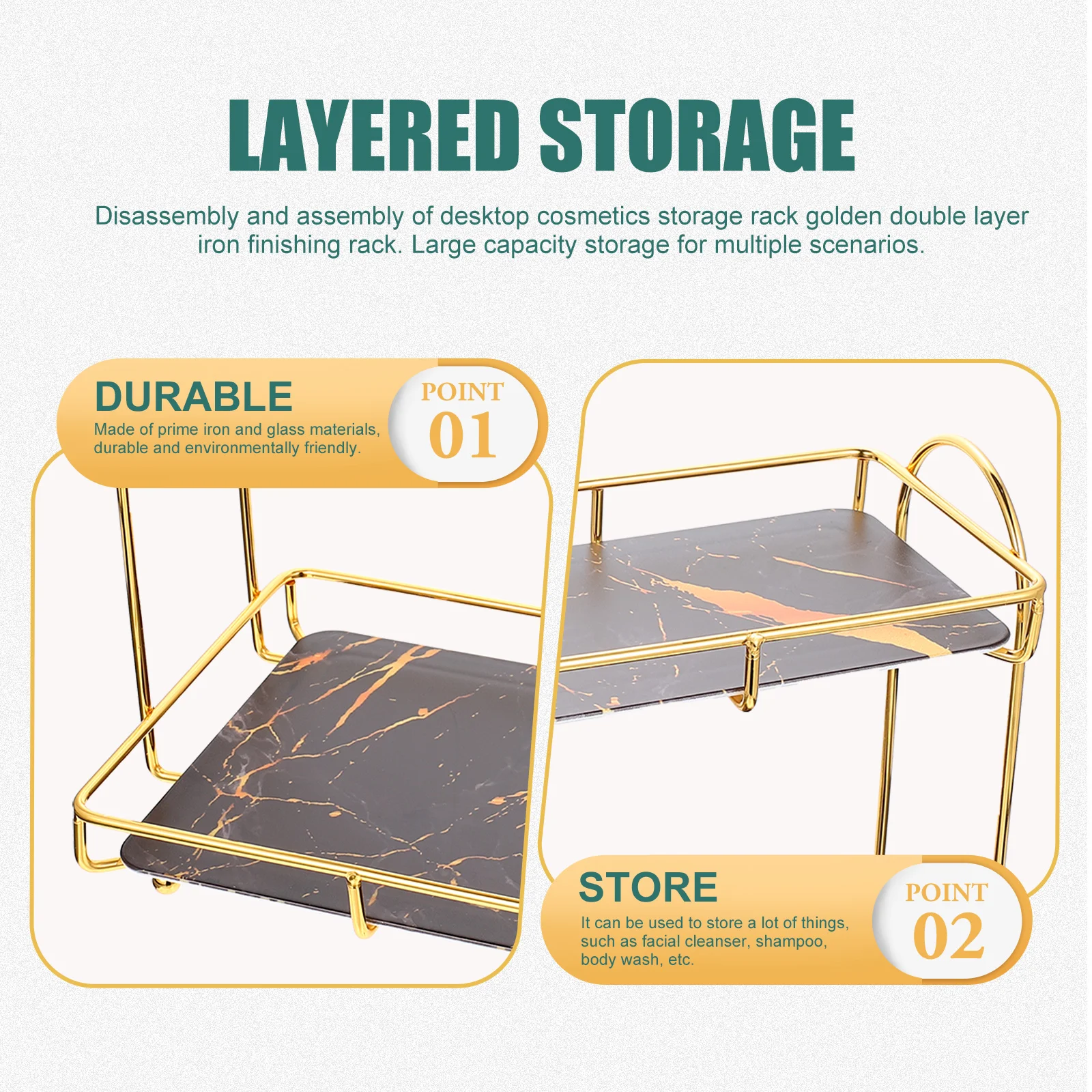 

2 Tier 2 Tier Storage Shelf Storage Shelf Bathroom Toiletry Organizer Desktop Rack Space Saving Holder