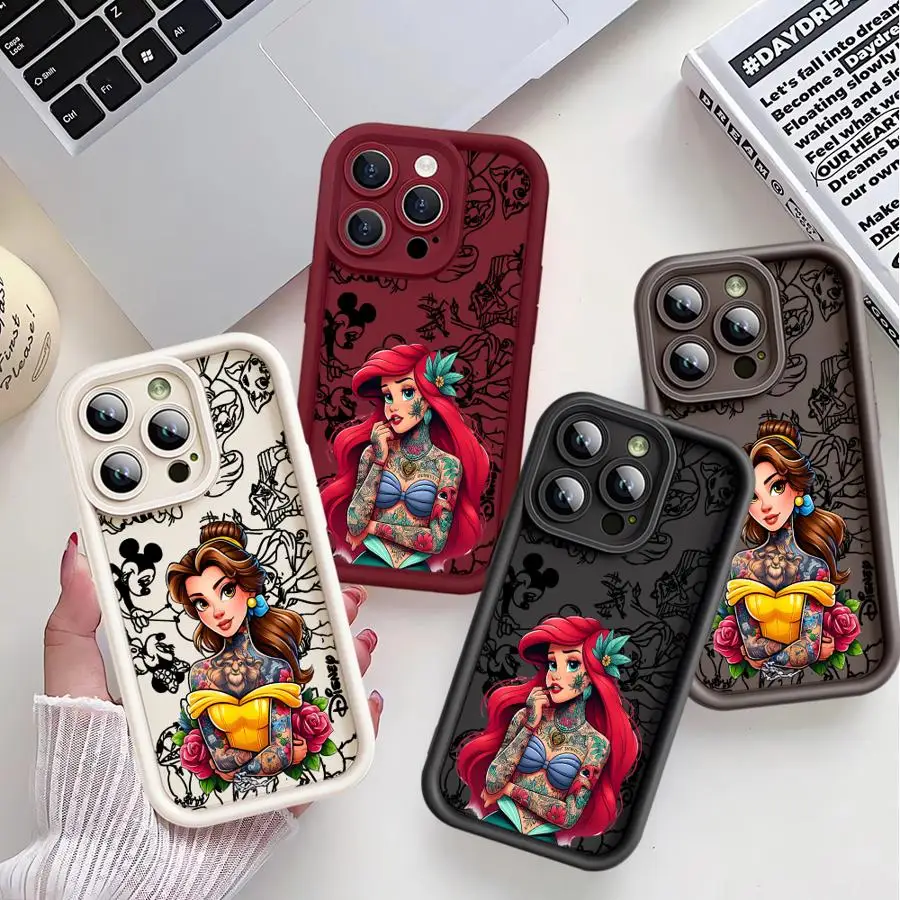 Etui na iPhone 13 Pro MAX 15 Plus 12 Mini 16e 16 Plus XS XR 11 17 Air 14 11Pro Miękkie TPU Ariel Księżniczka