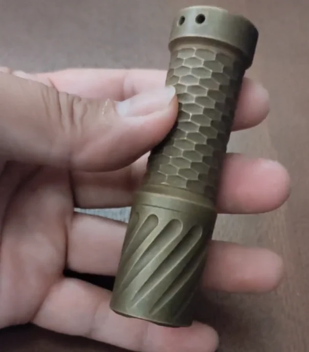 Used EDC Hanko clone flashlight Brass aging Torch Lamp decompression toy