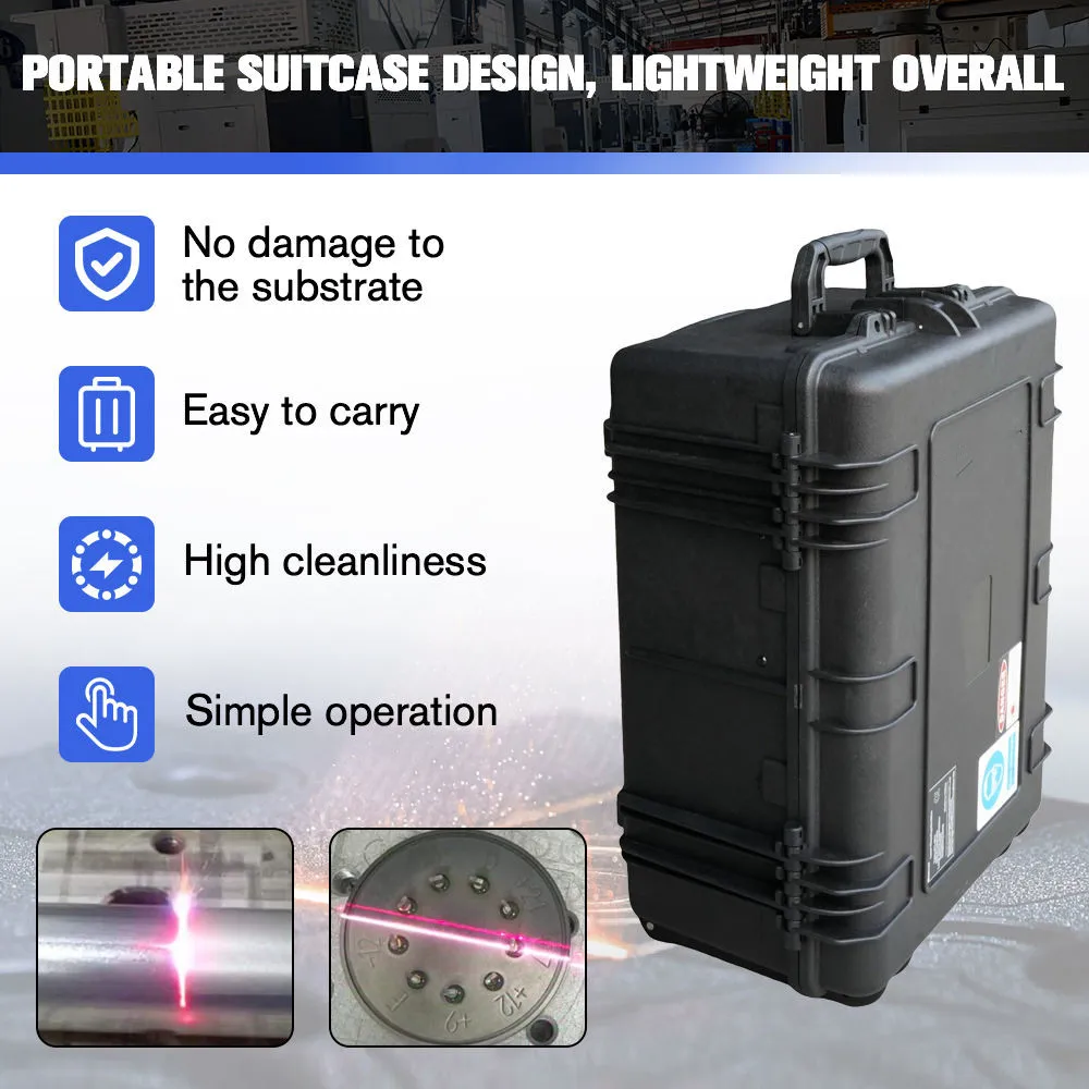 2024, НОВАЯ ручная волоконная лазерная чистящая машина, лазерная чистящая машина для багажного типа, лазерный очиститель MAX, машина для удаления ржавчины