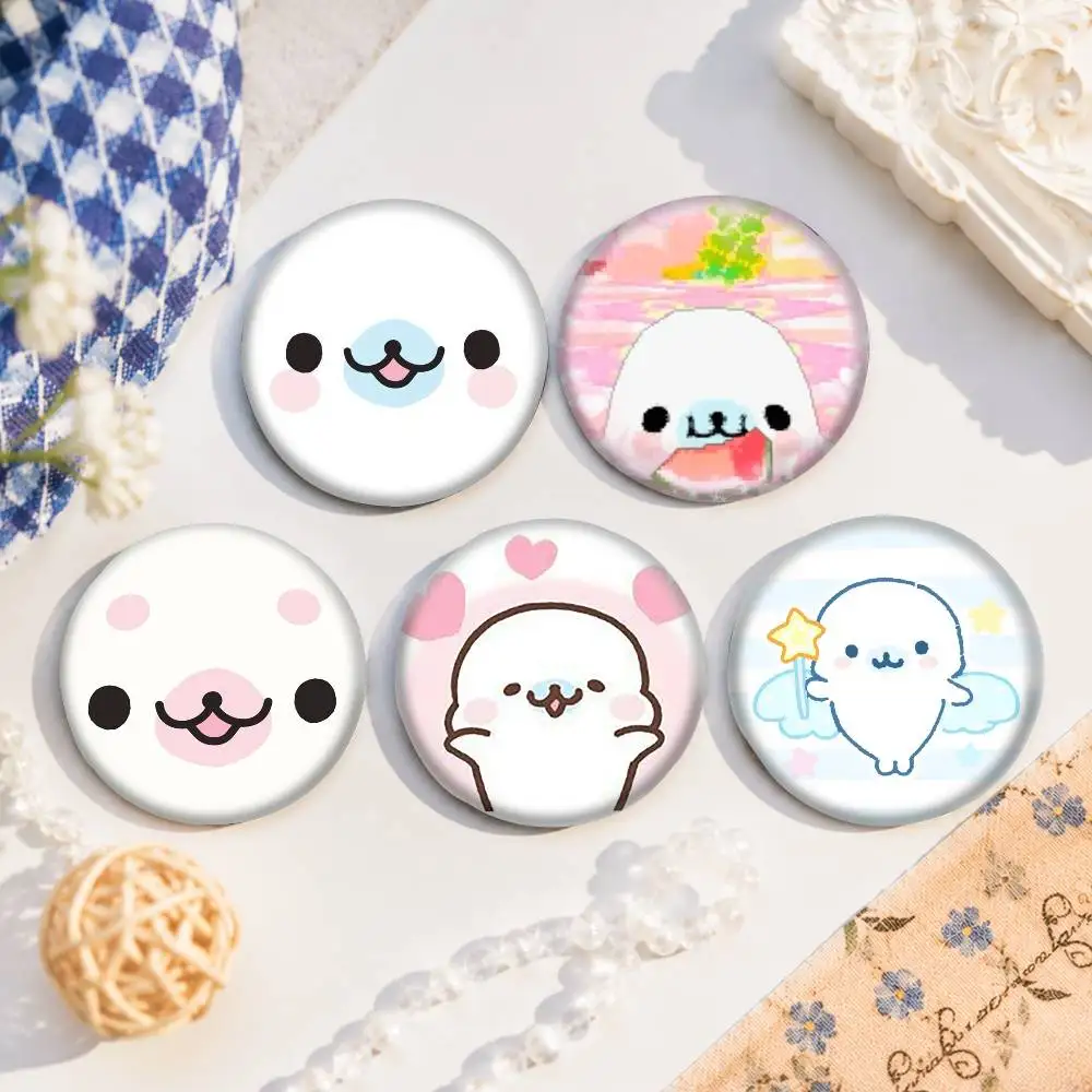 A-M-Mamegoma-a Round Snap-in Brooches Rock Band Lapel Pins Badges Fan Collection Accessories Jewelry Handmade Gifts