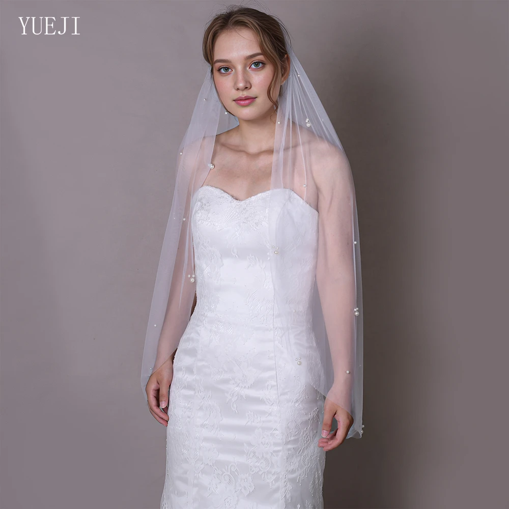 

YUEJI Elegant Simple Bridal Veil With Pearl Chapel Wedding Accessories Wedding Dress 2024 Bride YJ130