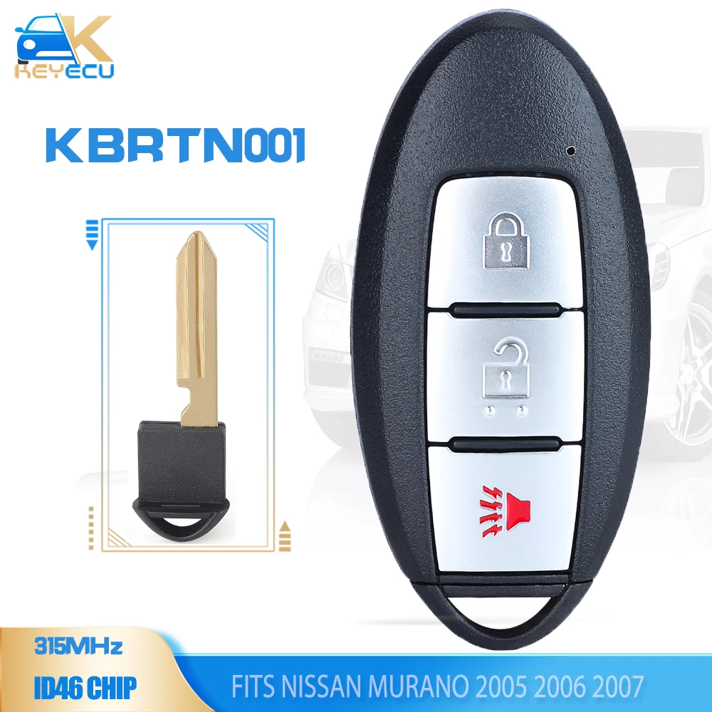 

KEYECU KBRTN001 Smart Remote Key Fob 315MHz ID46 3 Button for Nissan Murano 2005 2006 2007