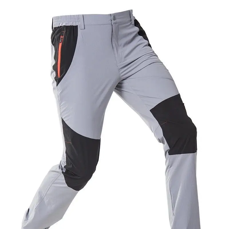 New Summer Men Thin Comfortable Work Pants Outdoor Casual Sports Breathable Cargo Pants Multi Pocket Straight Tooling Trousers 4