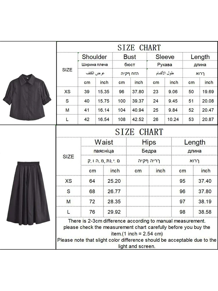 TRAF Women VintageTwo Piece Skirt Set 2024 New Summer Short Sleeve Shirts Long Skirt Set Casual Matching Suit Outfits