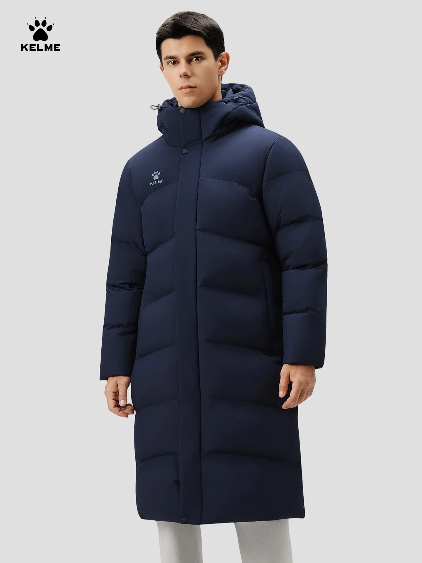 KELME Men's Thermal Down Jacket Outdoor Running Windproof Fleece-Lined Thickened Training Jacket пуховик женский