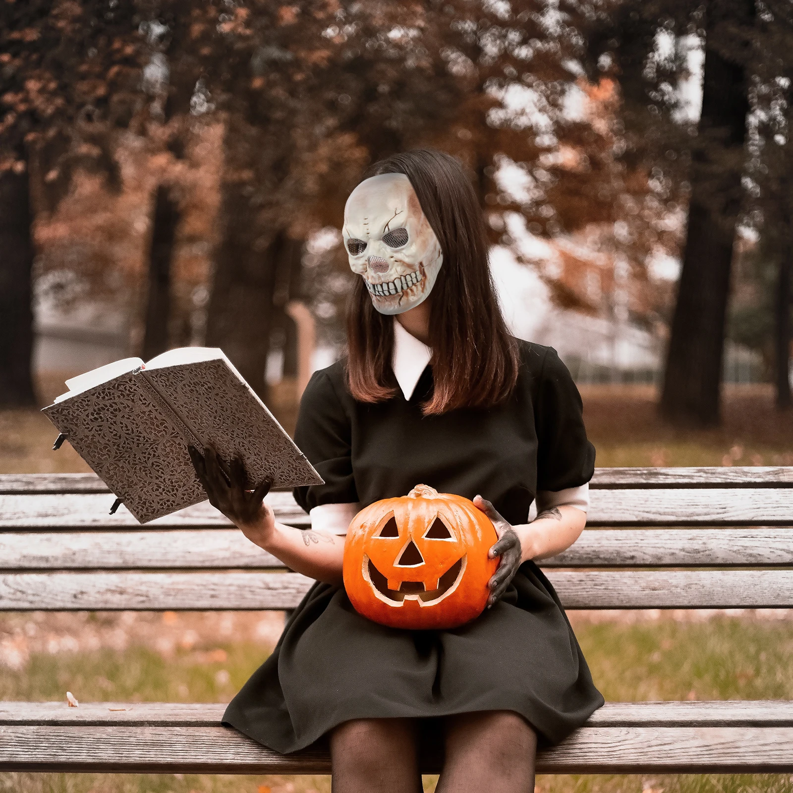 

1pc Skull Mask For Halloween Horror Costume Plastic Cosplay Party Scary Mask Masquerade Decoration Festival Accessory