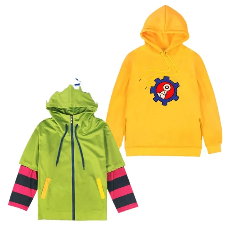 Disfraz de Cosplay de Anime SK8 The Infinity, Miya Chinen, Traje de Reki Kyan, Uniforme Verde y Amarillo con Capucha para Mujer, Talla X,3;b'2