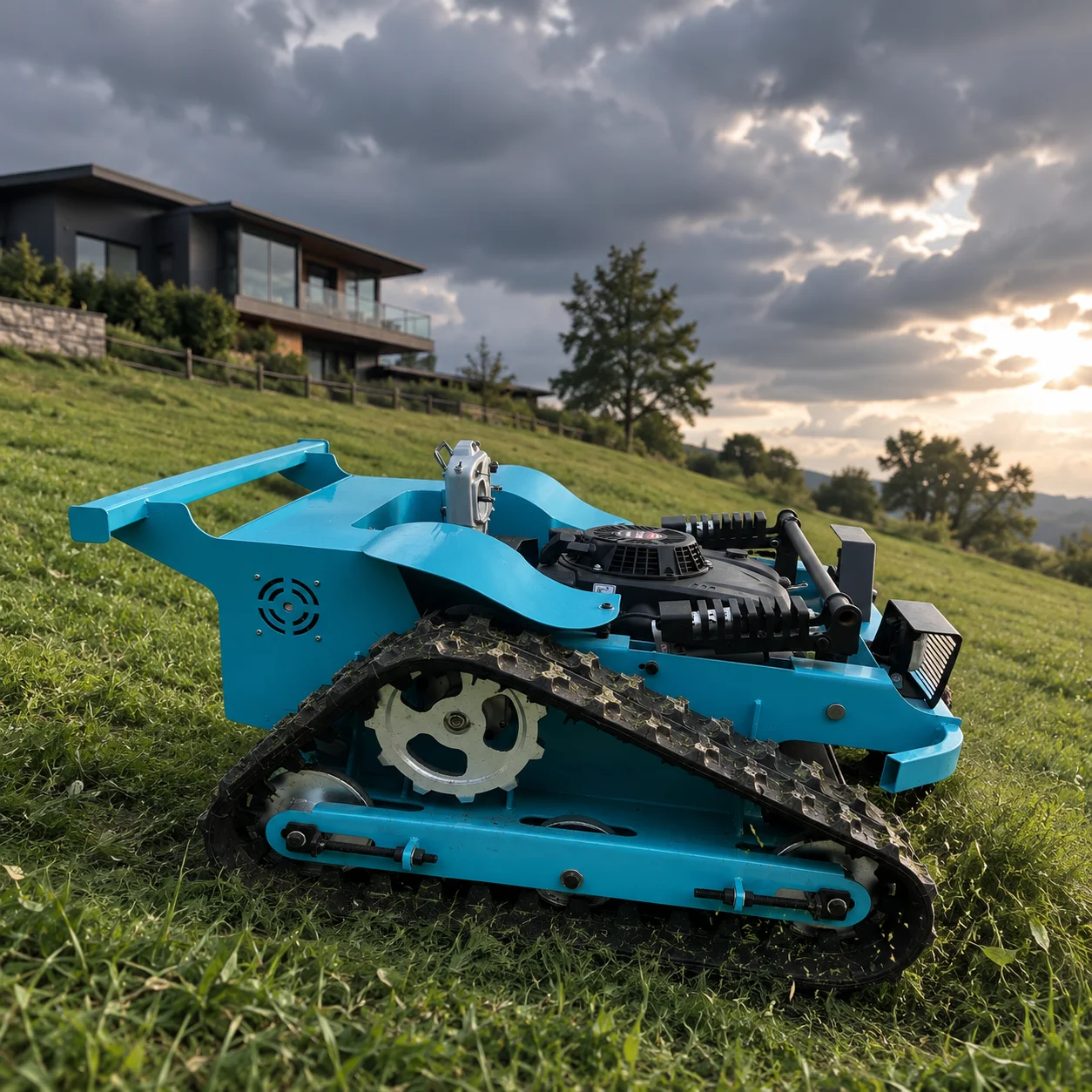 Custom Remote Control Tracked Lawn Mower Commercial Brush Cutter for Steep Slopes, Farms and Large Garden