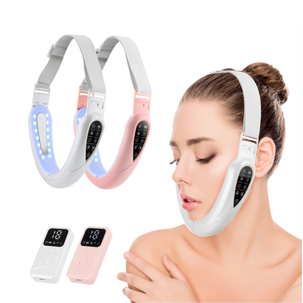 LED Photon Therapy Lifting Dispositivo Facial, emagrecimento, vibração, massageador, queixo duplo, em forma de V bochecha, Lift Belt Machine