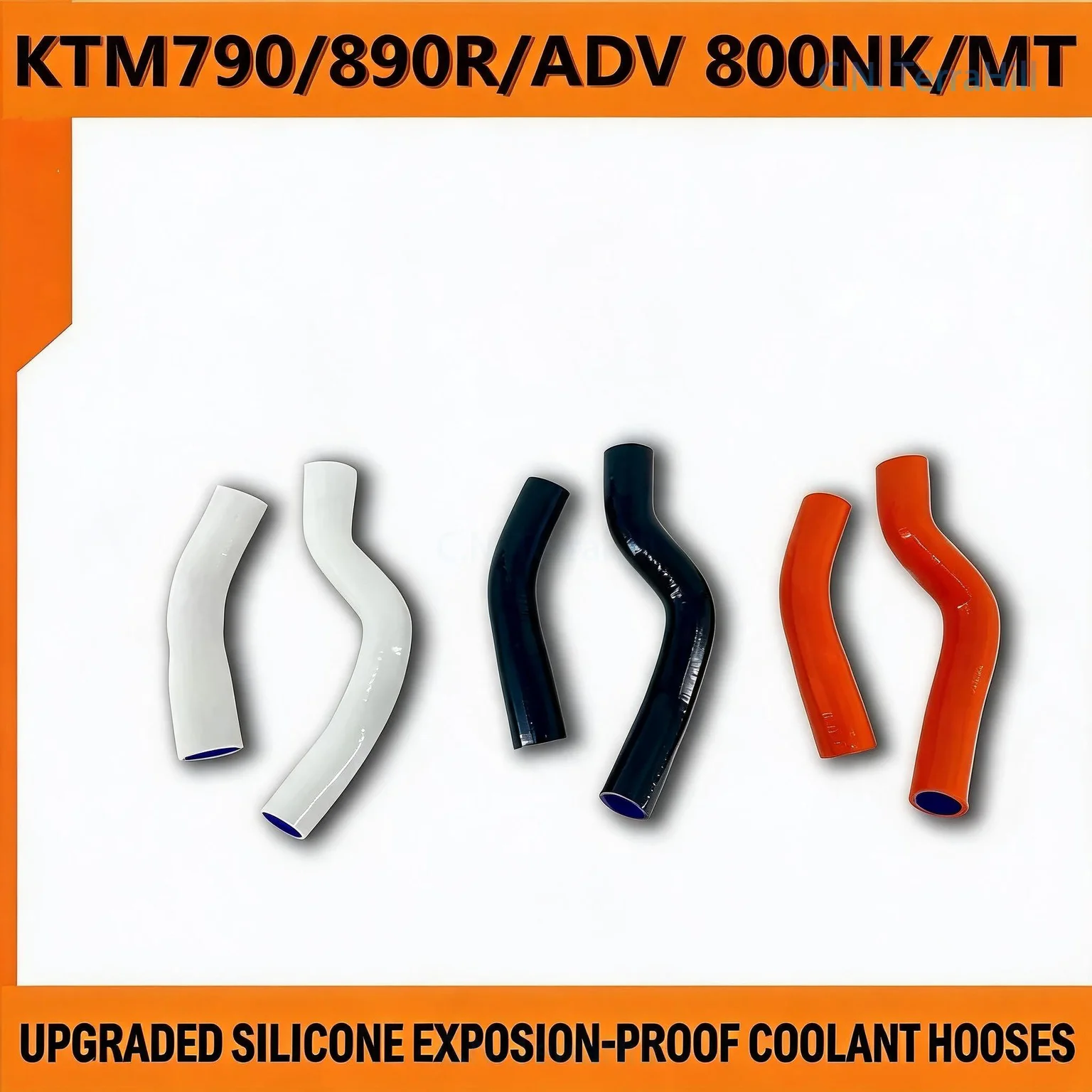 Motorcycle Radiator Coolant Hose Kit for KTM Duke 790 890 ADV & CFMOTO 800NK MT, Racing Upgrade Leak-Proof Reinforced Pipe,