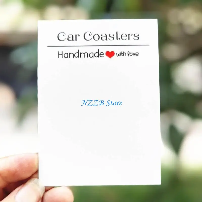 

T21F 100 Pcs Sublimation Car Cards with Storage Bags Coasters Display Cards Car Packaging for Selling
