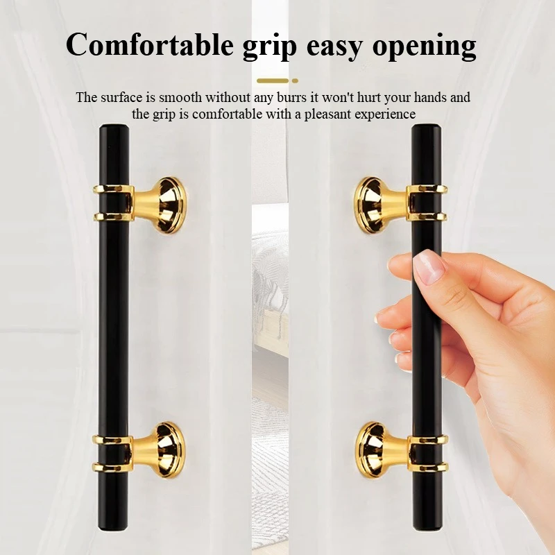 European-style cabinet with black long strip round luxurious and high-end pull handle for the cabinet door handles