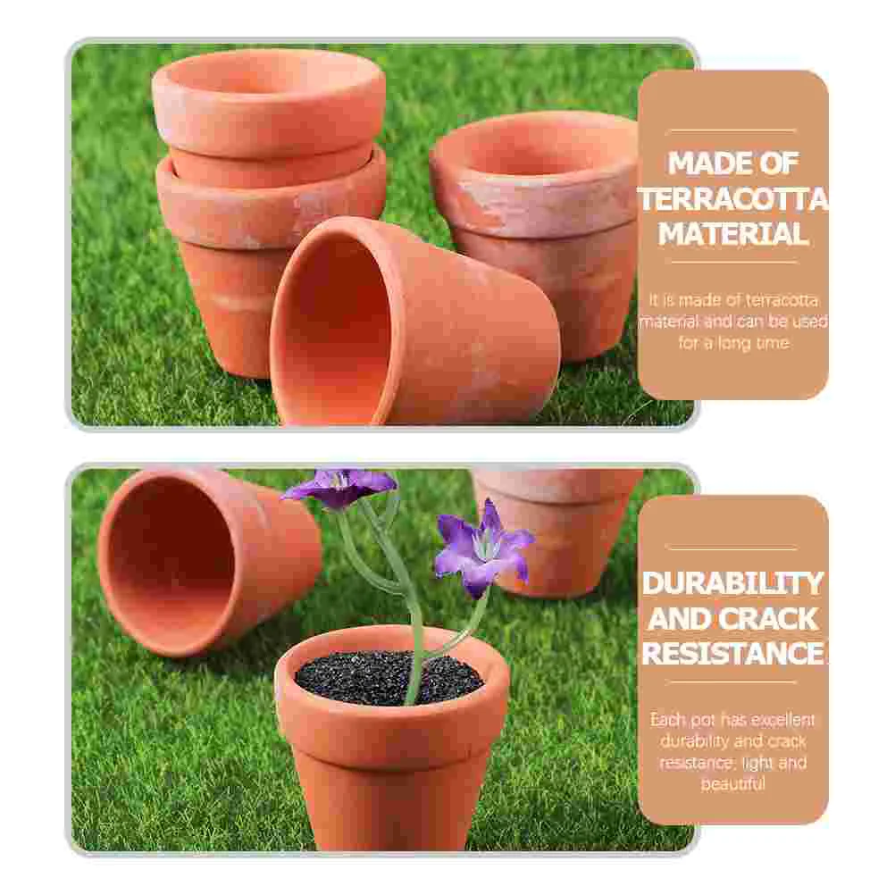 20 Pcs Ceramic Flowerpot Mini Plant Pots Semicircle Thumb Lovely Clay Ceramics Small Office Holder