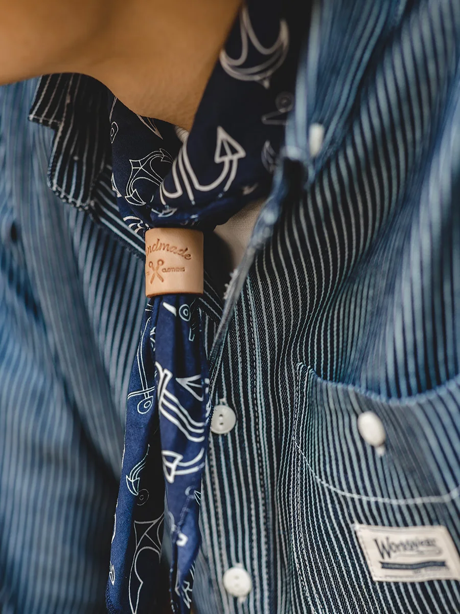 Maden Heren Vintage Ankerprint Hoofddoek Walnoot Bloem Artistieke Netie Vierkante Sjaal Bule Faionable Katoen