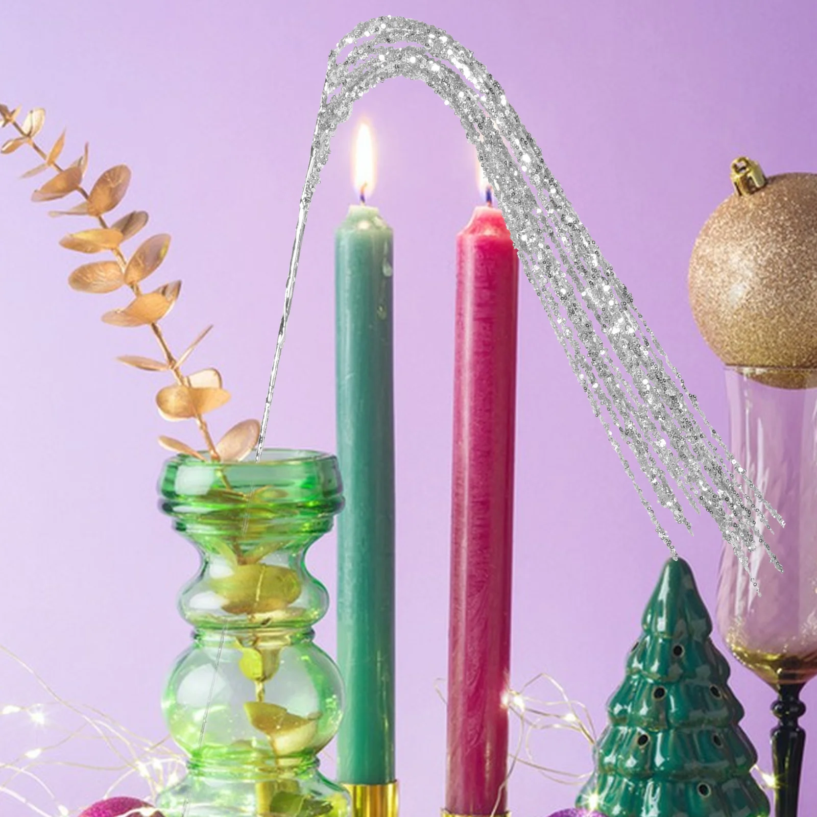 

Artificial Christmas Branch Plastic Bead Branch Xmas Manmade Picks Indoor Home Holiday Party Decoration Xmas Artificial Picks